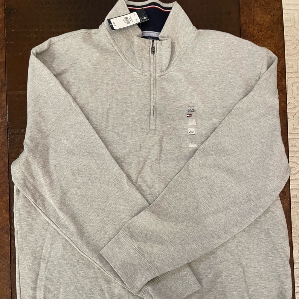 Tommy Hilfiger Light Gray Quarter Zip Sweater